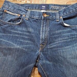 GAP Men’s Premium Boot‎ Fit Jeans 34x30 Blue Denim Classic Stretch Wiskering
